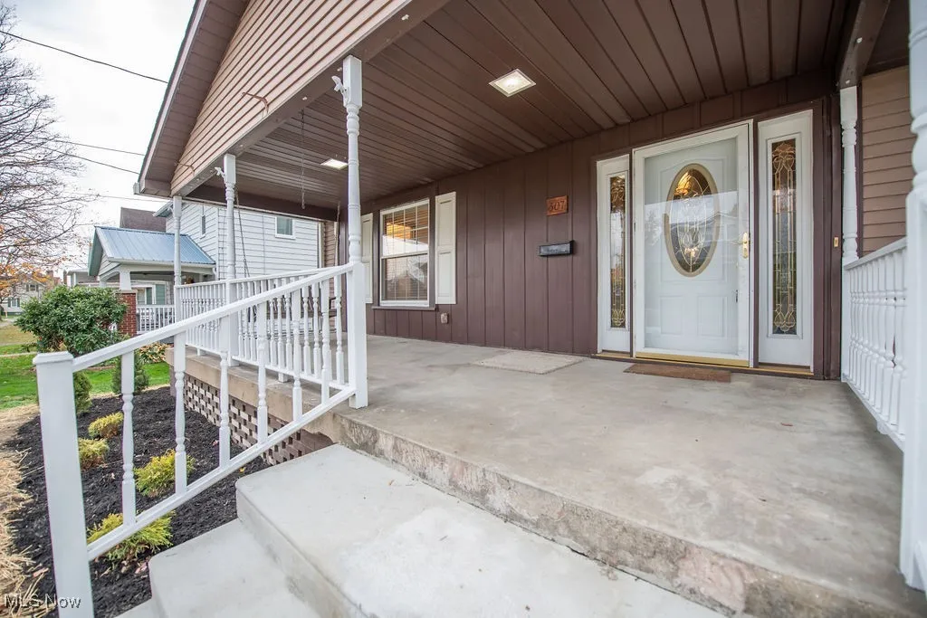 View of front porch entry