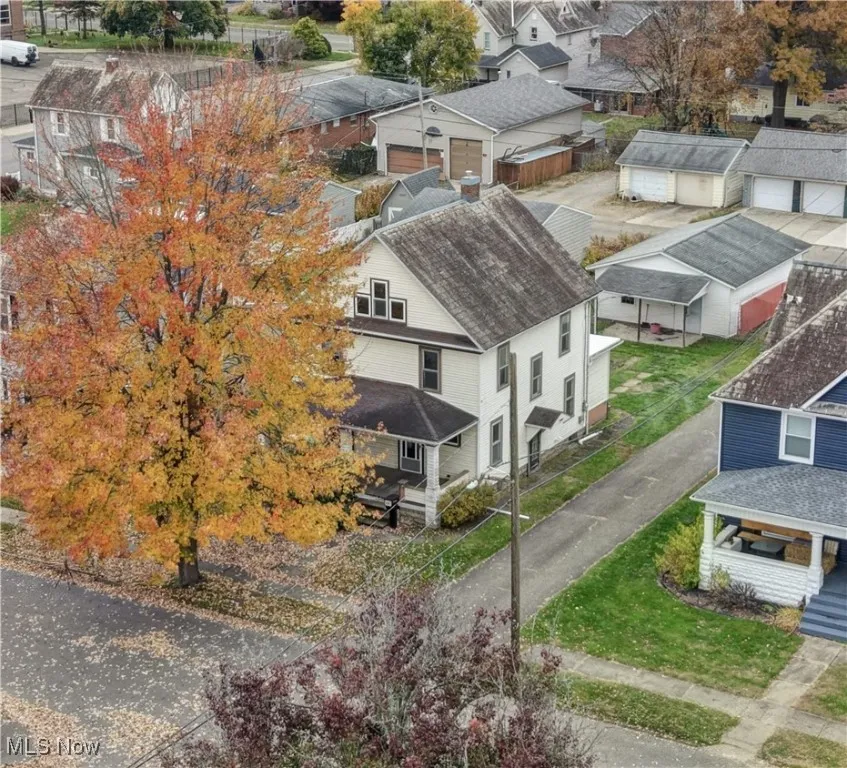 Aerial view of residential area