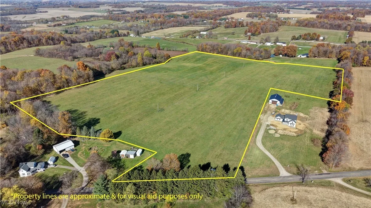 Aerial view of sparsely populated area