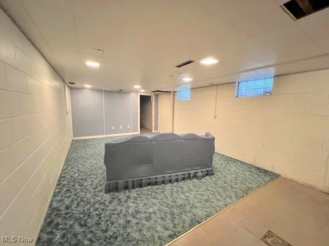 View of below grade area