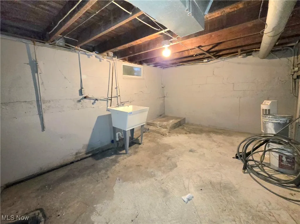 Laundry area in basement