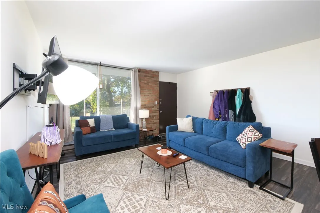 Living area featuring wood finished floors