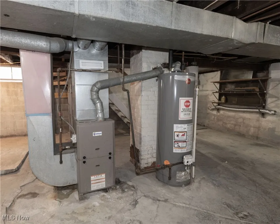 Utility room with water heater