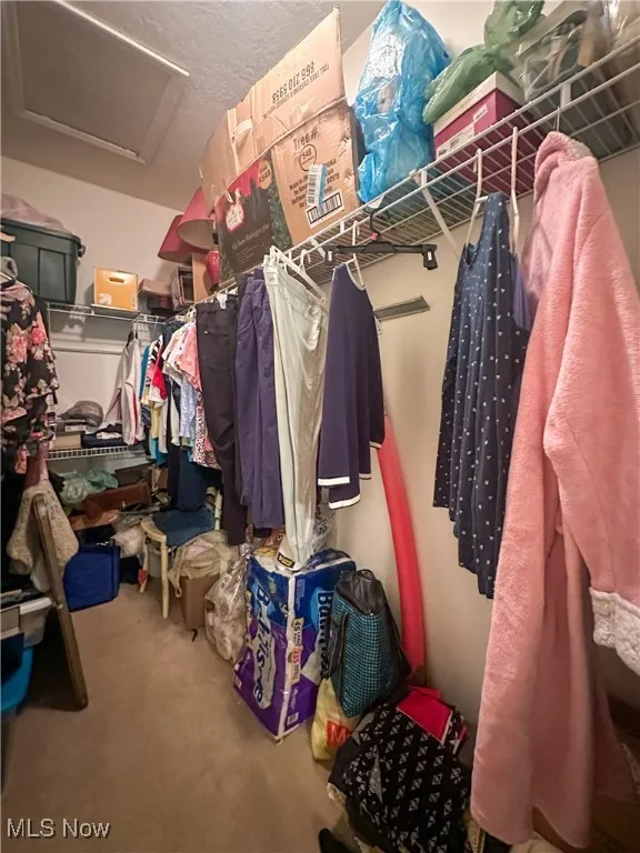 Walk-in closet in primary bedroom