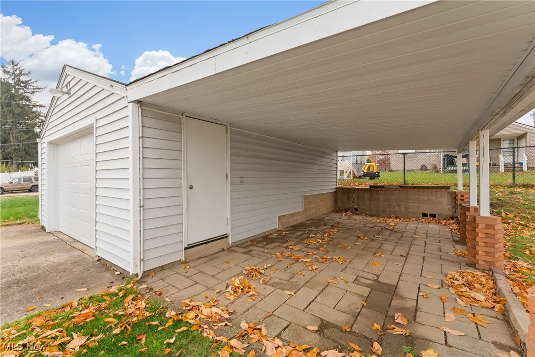 Additional car port or covered patio.