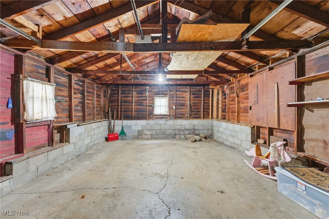 Interior of 1+ car garage.