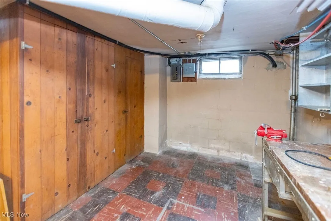 Basement area storage closets