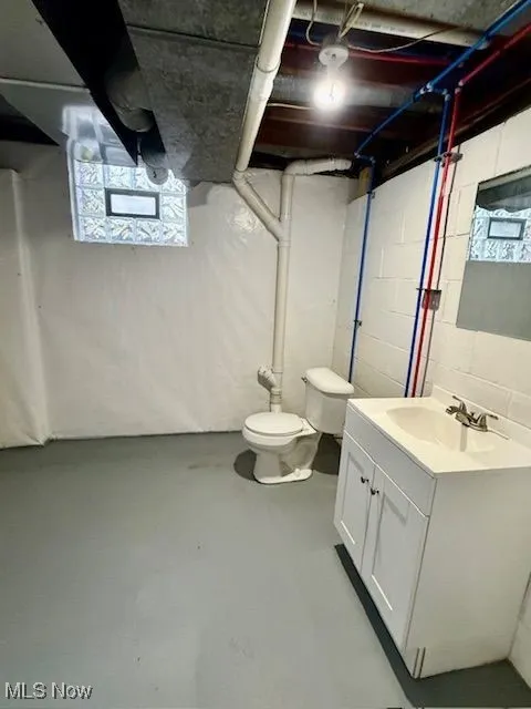 Below grade area featuring a sink
