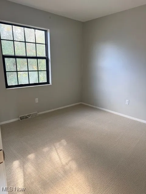 Unfurnished room with carpet floors and baseboards