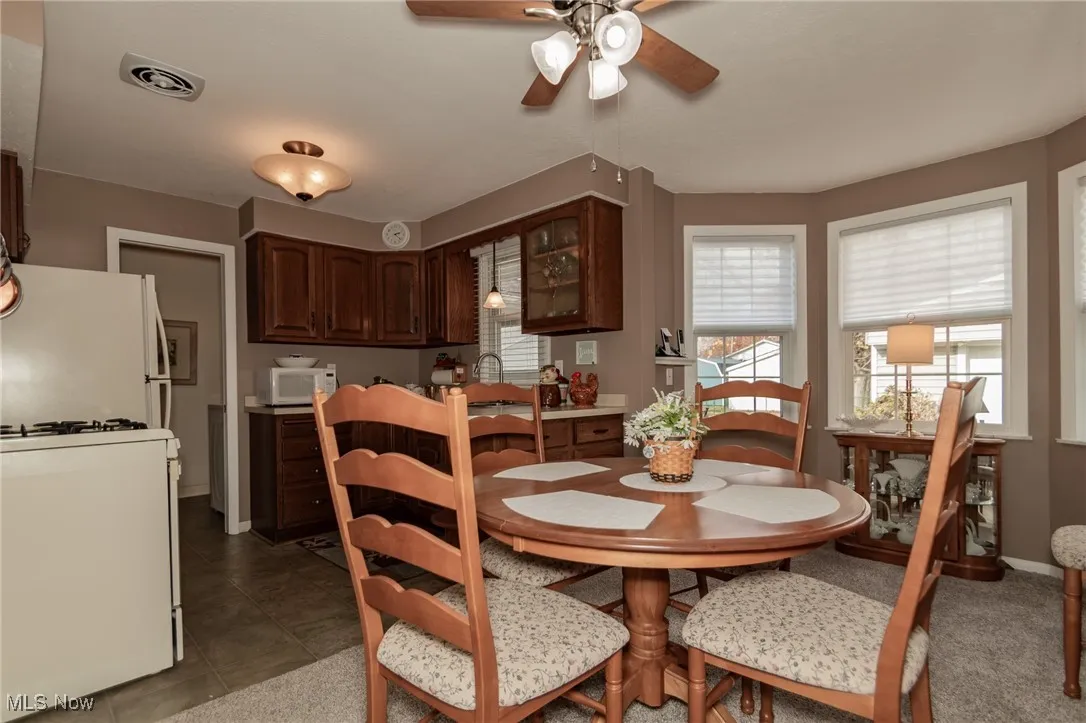 View from the dining room into the kitchen!