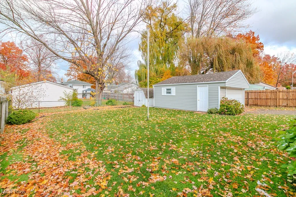 This is the view of the rear yard.  It is completely fenced in & offers many possibilities!