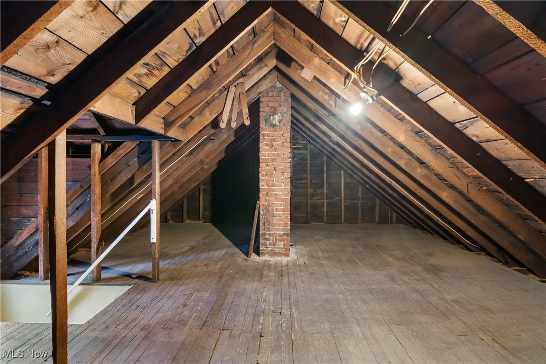 View of unfinished attic