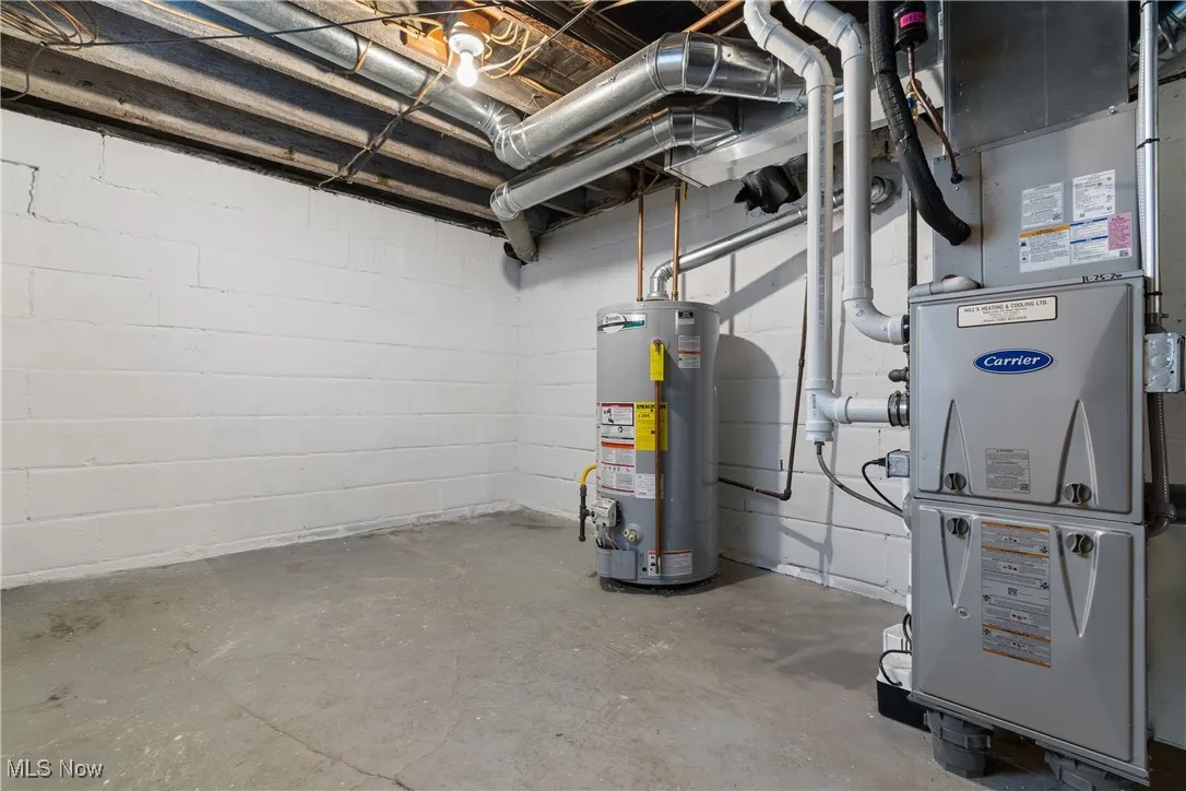 Utilities featuring heating unit and gas water heater