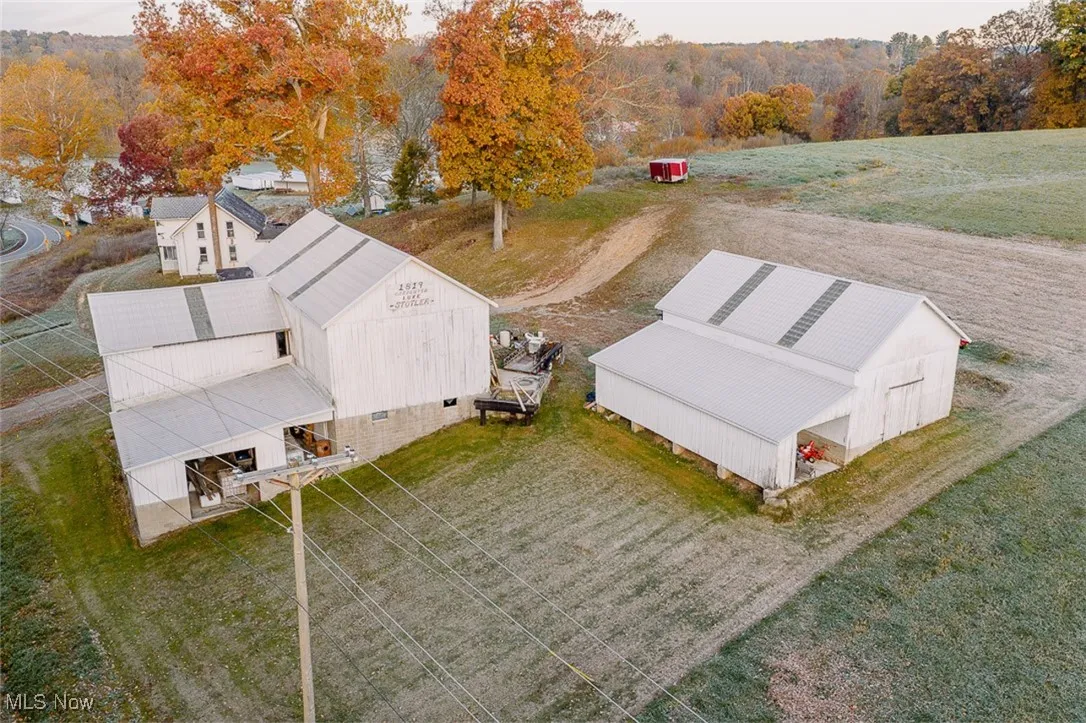 Aerial view of sparsely populated area