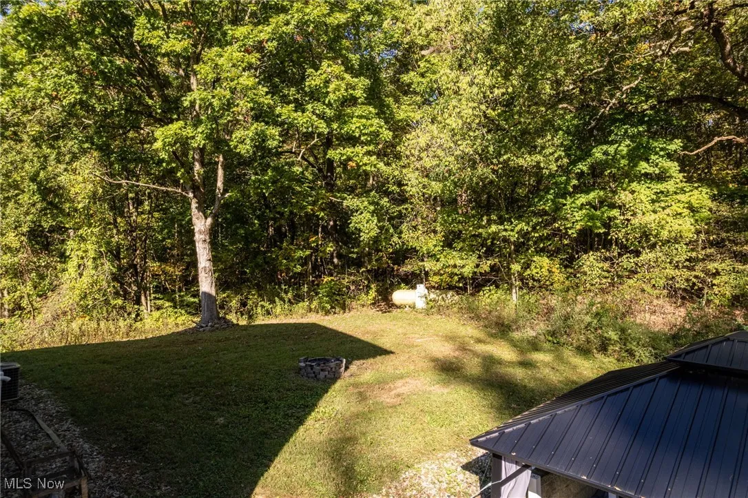 Backyard with fire pit