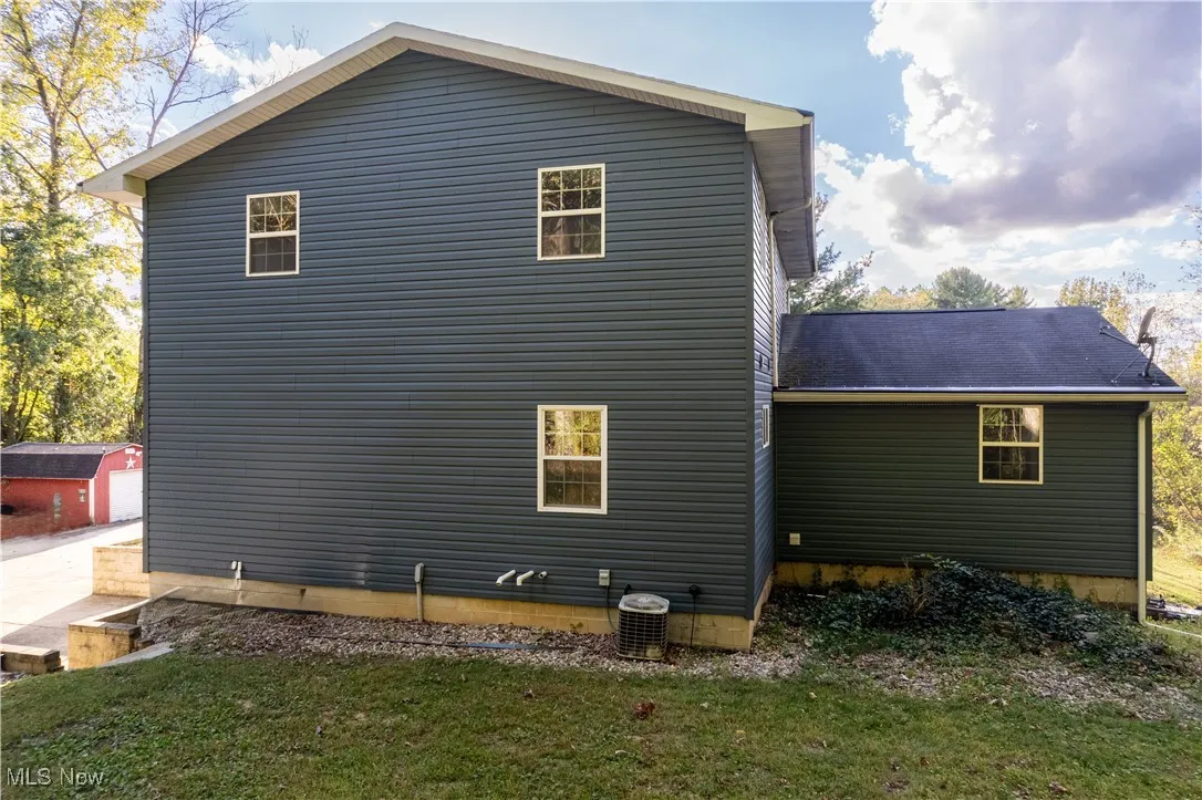 View of the back of the house and shed