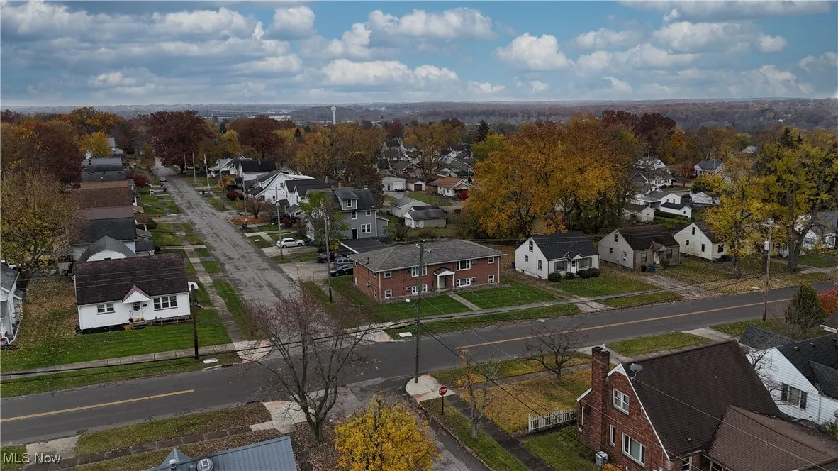 Aerial perspective of suburban area