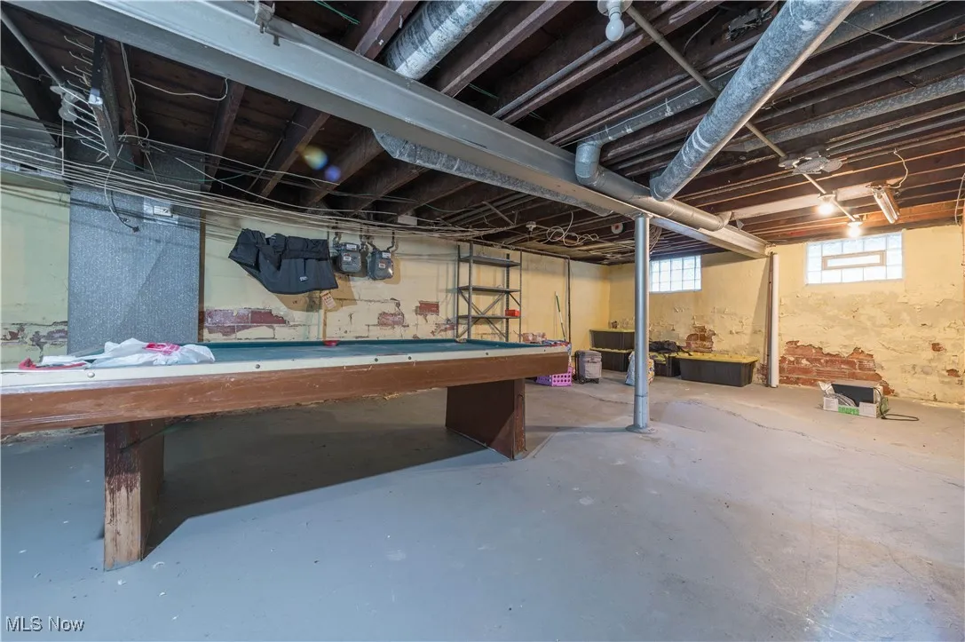 Below grade area featuring billiards