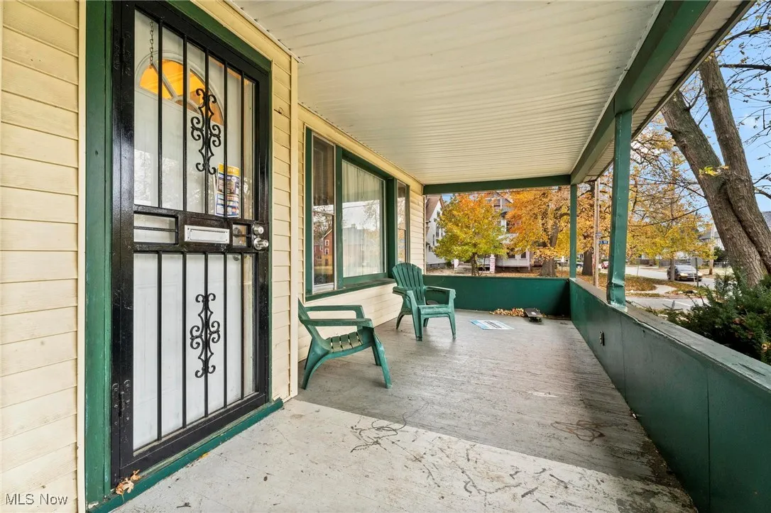 View of covered porch