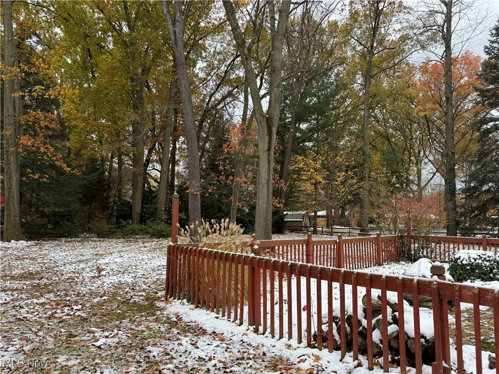 View of snow covered deck