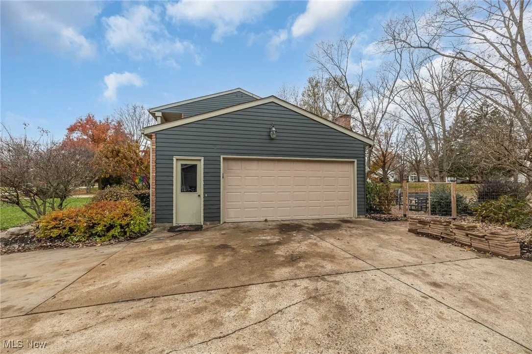 Garage with driveway
