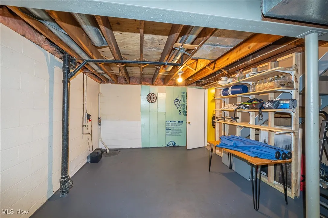 View of unfinished below grade area