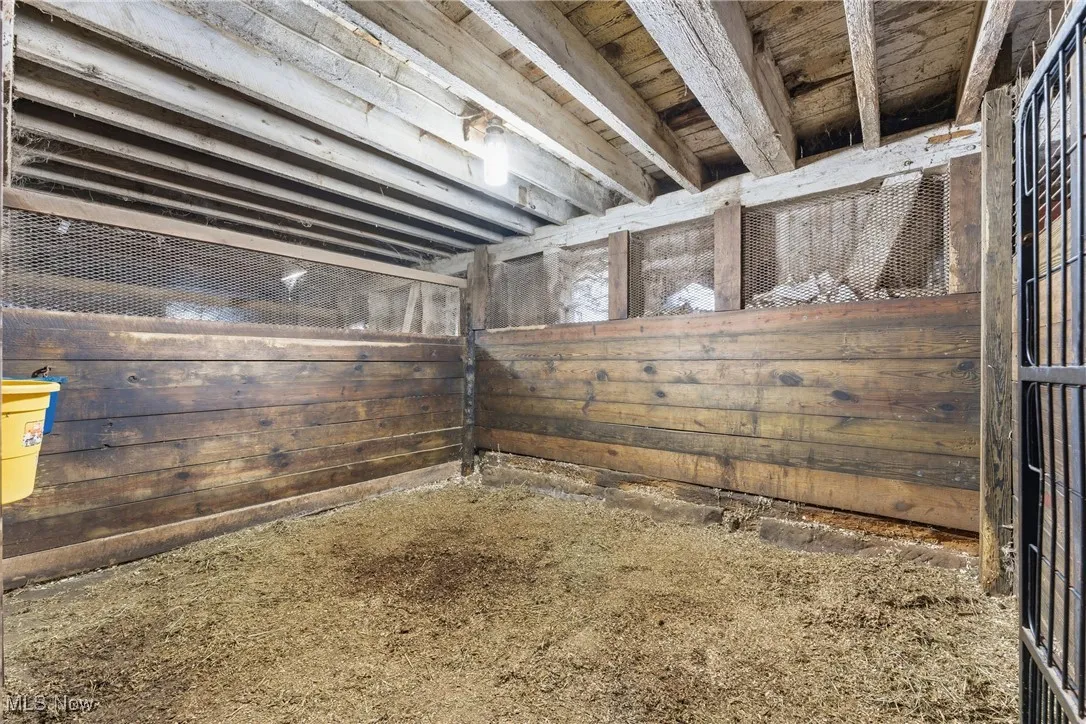 View of horse barn