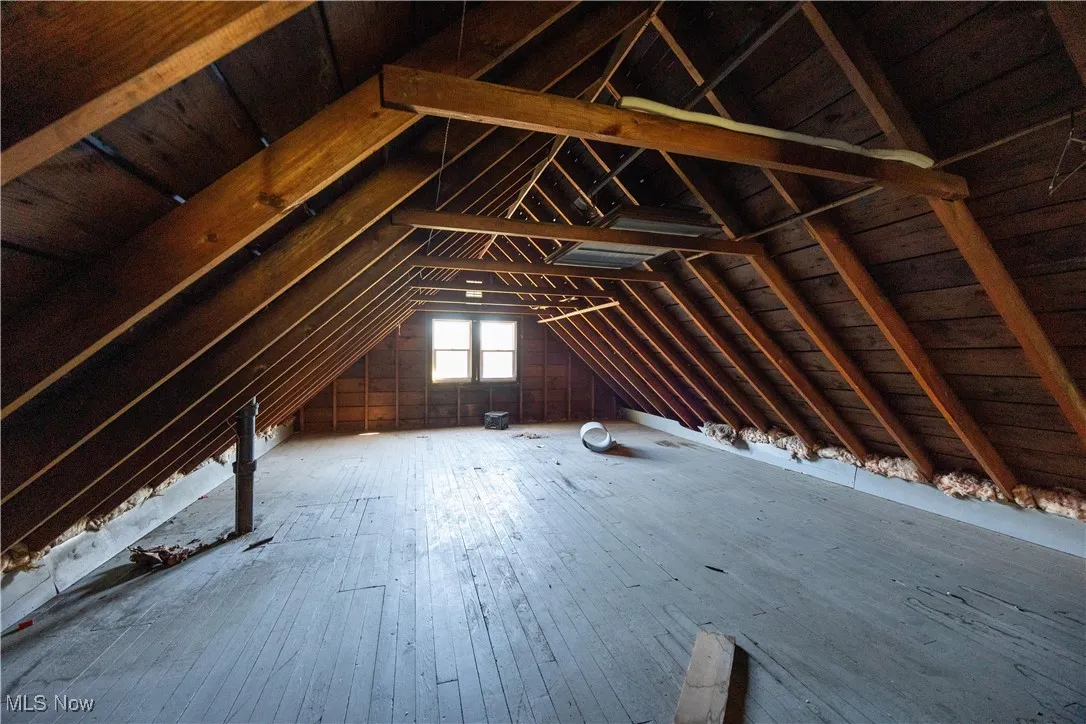 View of unfinished attic