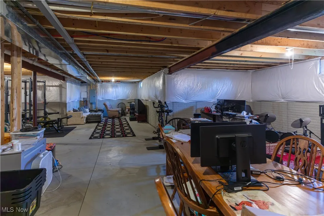 View of unfinished basement