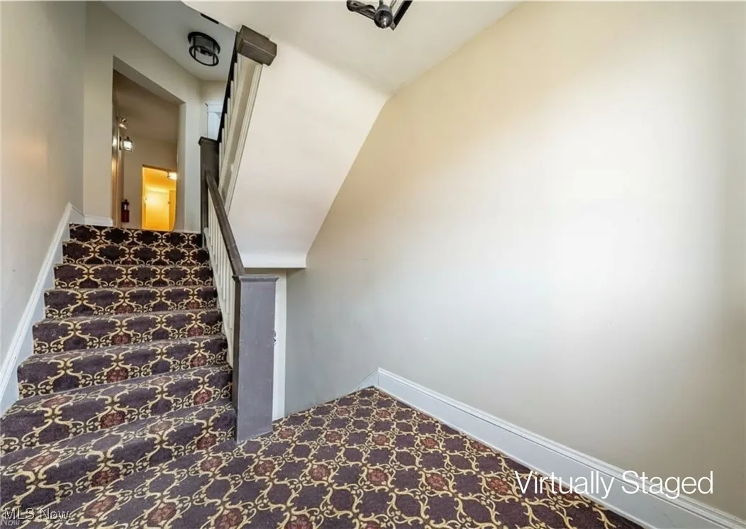 Stairway with baseboards