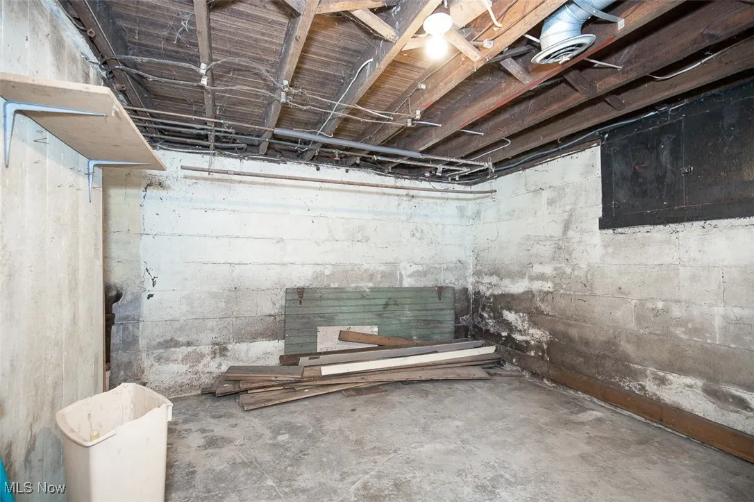 View of unfinished below grade area