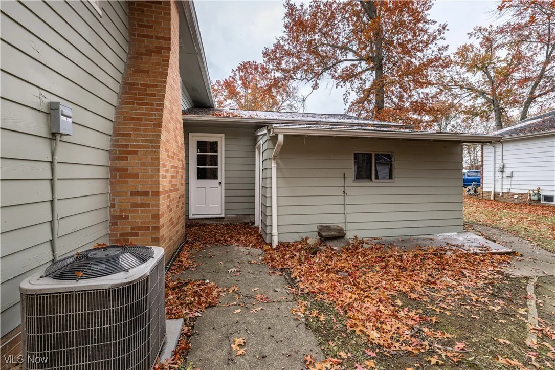 Shed addition on back of garage.