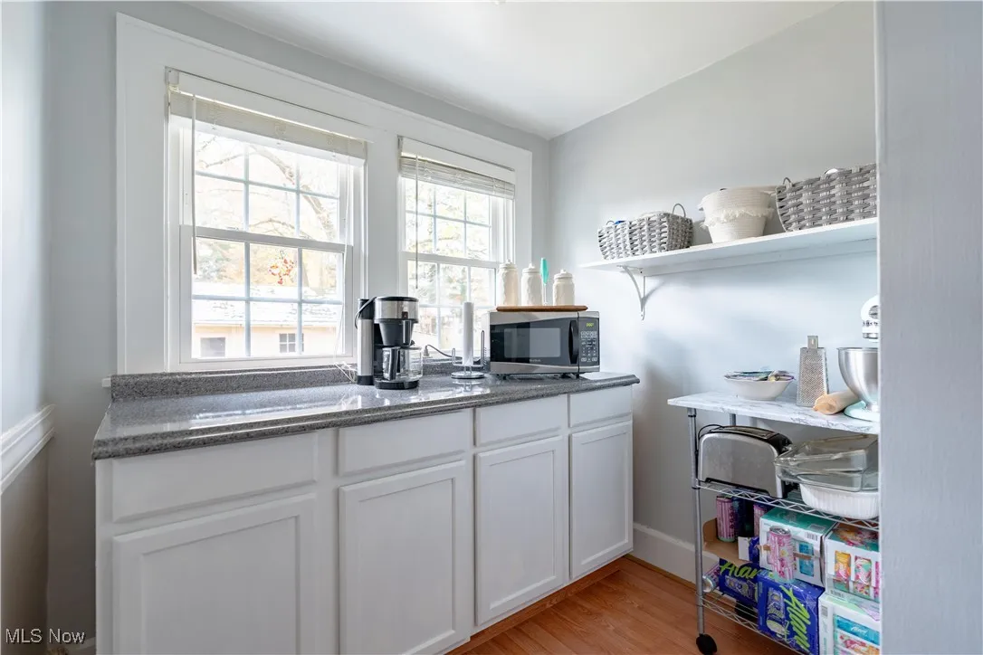 So many options for this alcove off the kitchen...coffee bar...large panrty?