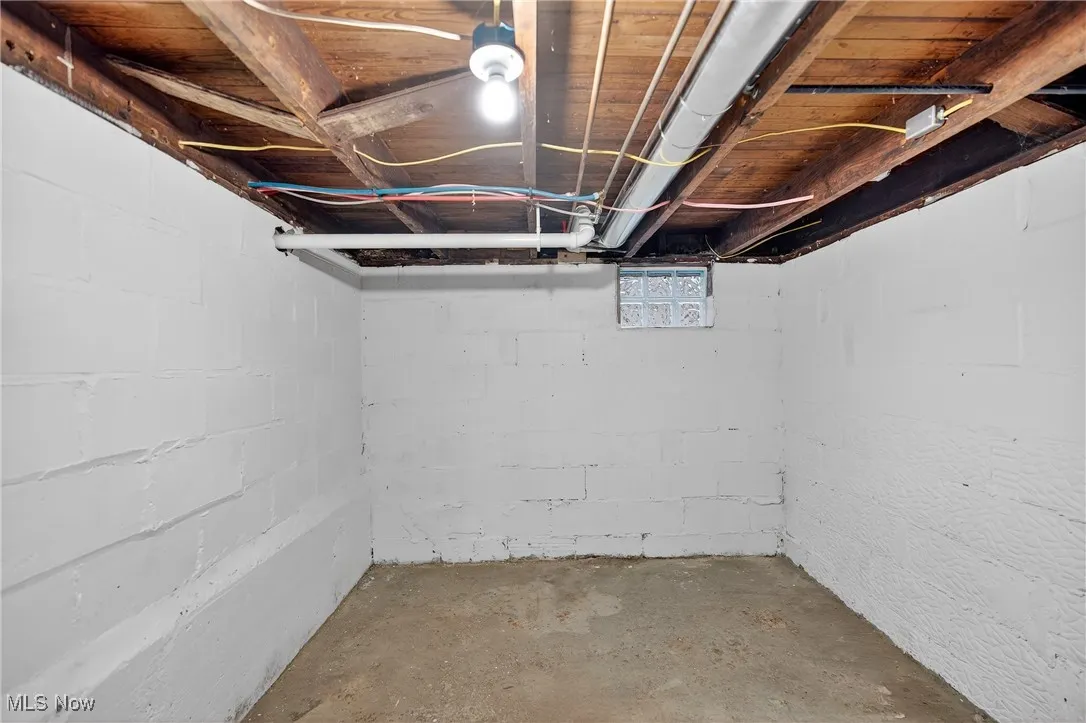 View of below grade area