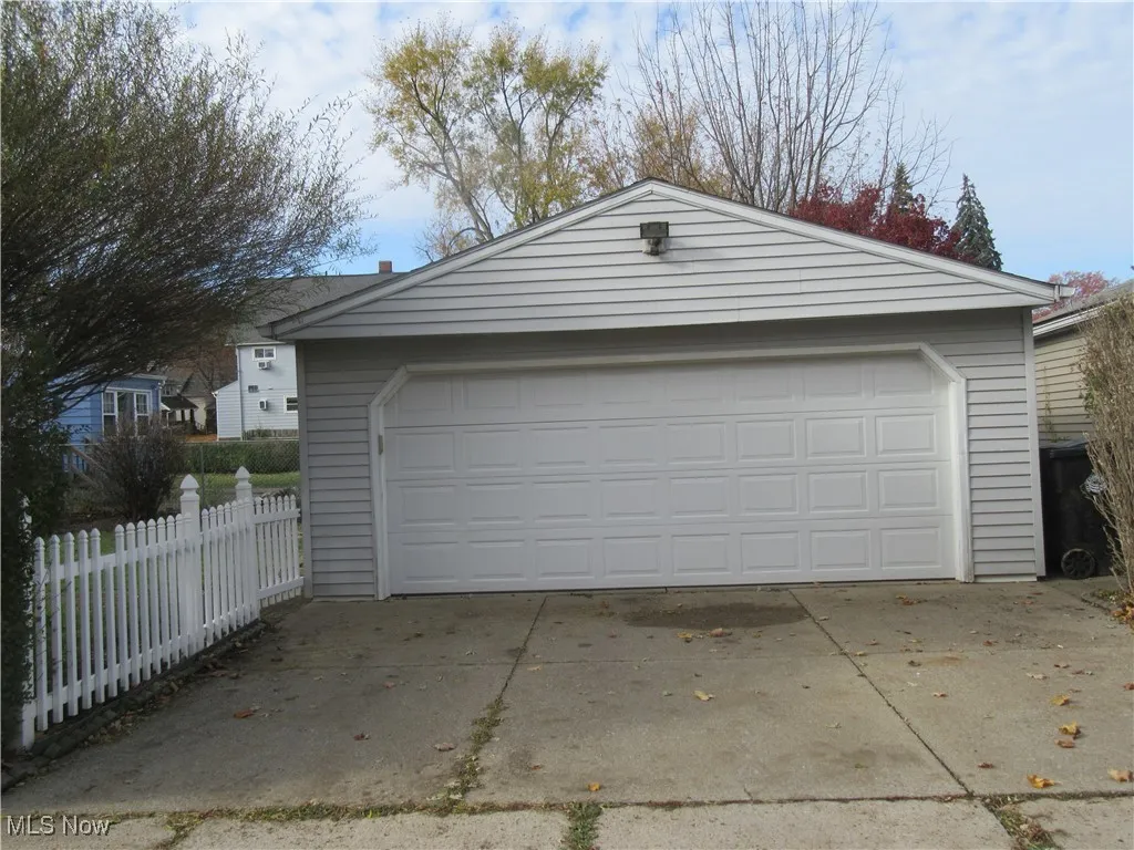 View of detached garage