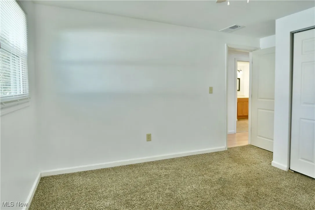 Unfurnished bedroom featuring carpet floors and a closet