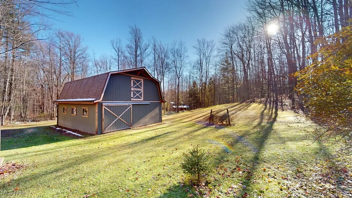 View of two stall barn with tack room and plenty of storage