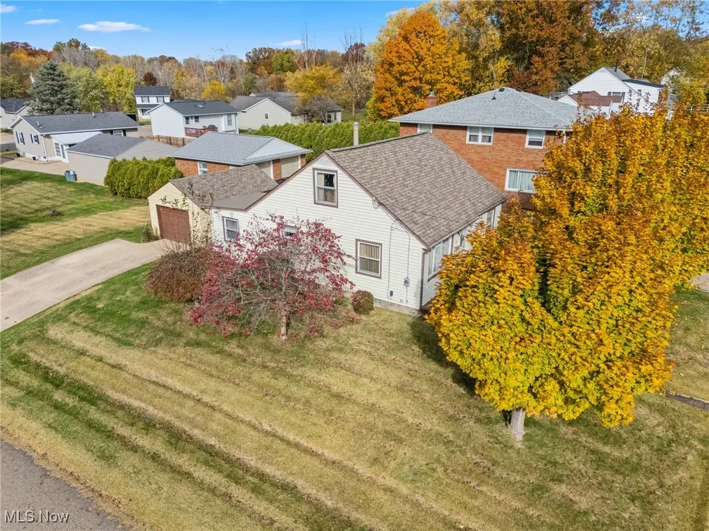Aerial perspective of suburban area