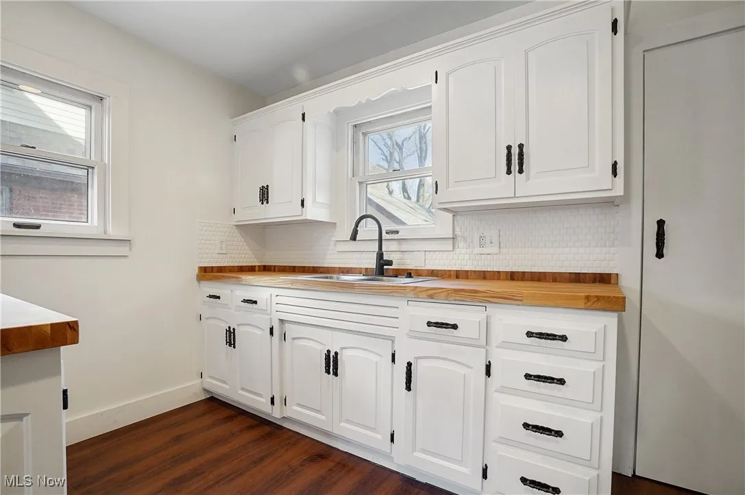 sink looks over the back yard