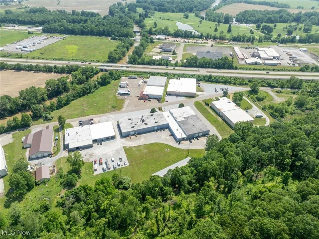 Bird's eye view of an industrial area