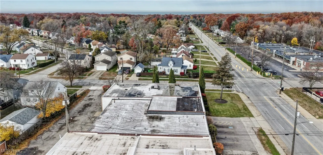 Aerial view of residential area