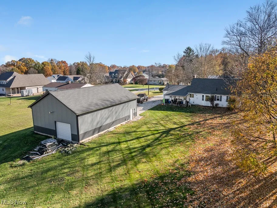 Aerial perspective of suburban area