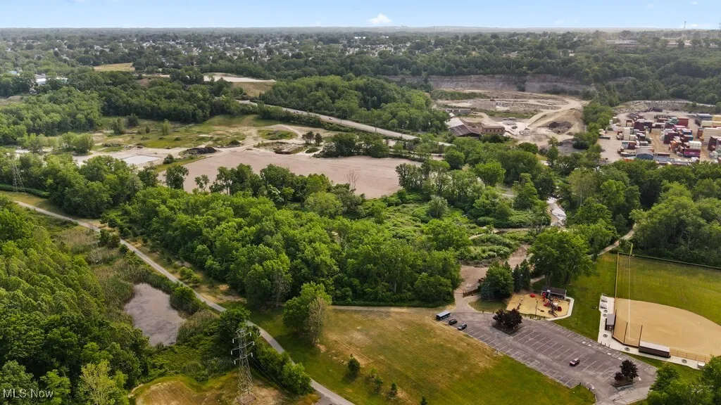 Drone / aerial view of a tree filled landscape