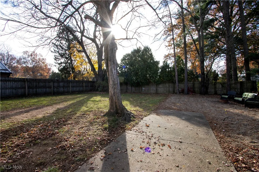 View of fenced backyard