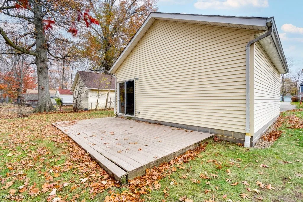 Slider door out the back of the garage to additional green space and privacy
