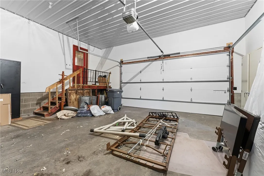 Attached garage with a garage door opener