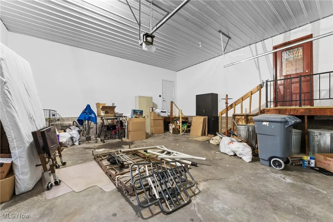 Attached garage with a garage door opener