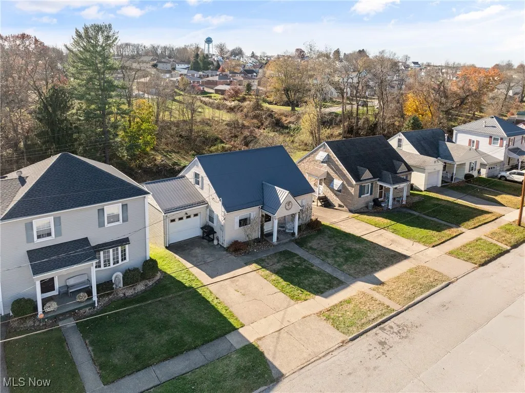 Aerial view of residential area