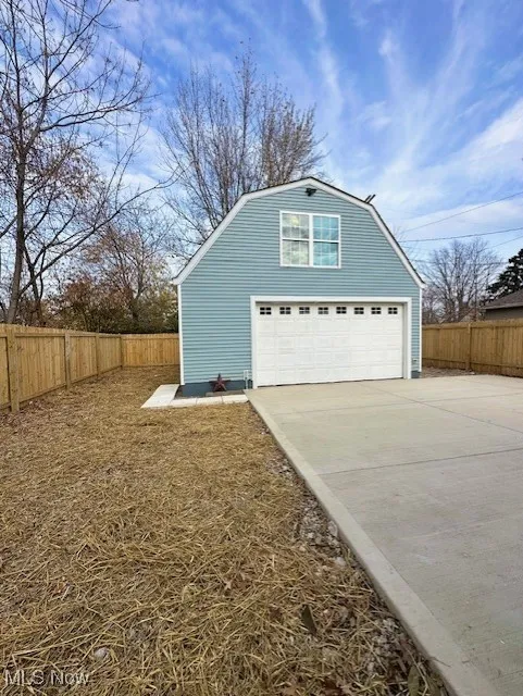 Garage with driveway