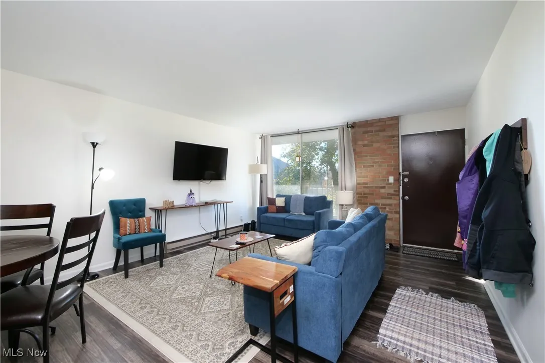 Living room featuring wood finished floors